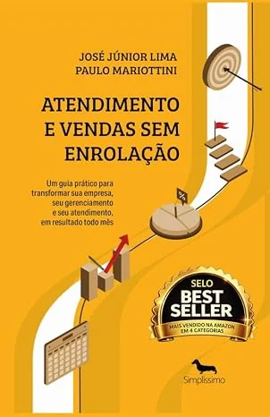 Capa do livro Atendimento e Vendas Sem Enrolação com selo de best-seller